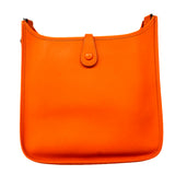 【6gc2894】エルメス ショルダーバッグ エヴリン1PM ヴォーエプソン オレンジ シルバー金具 □I刻印【中古】レディース