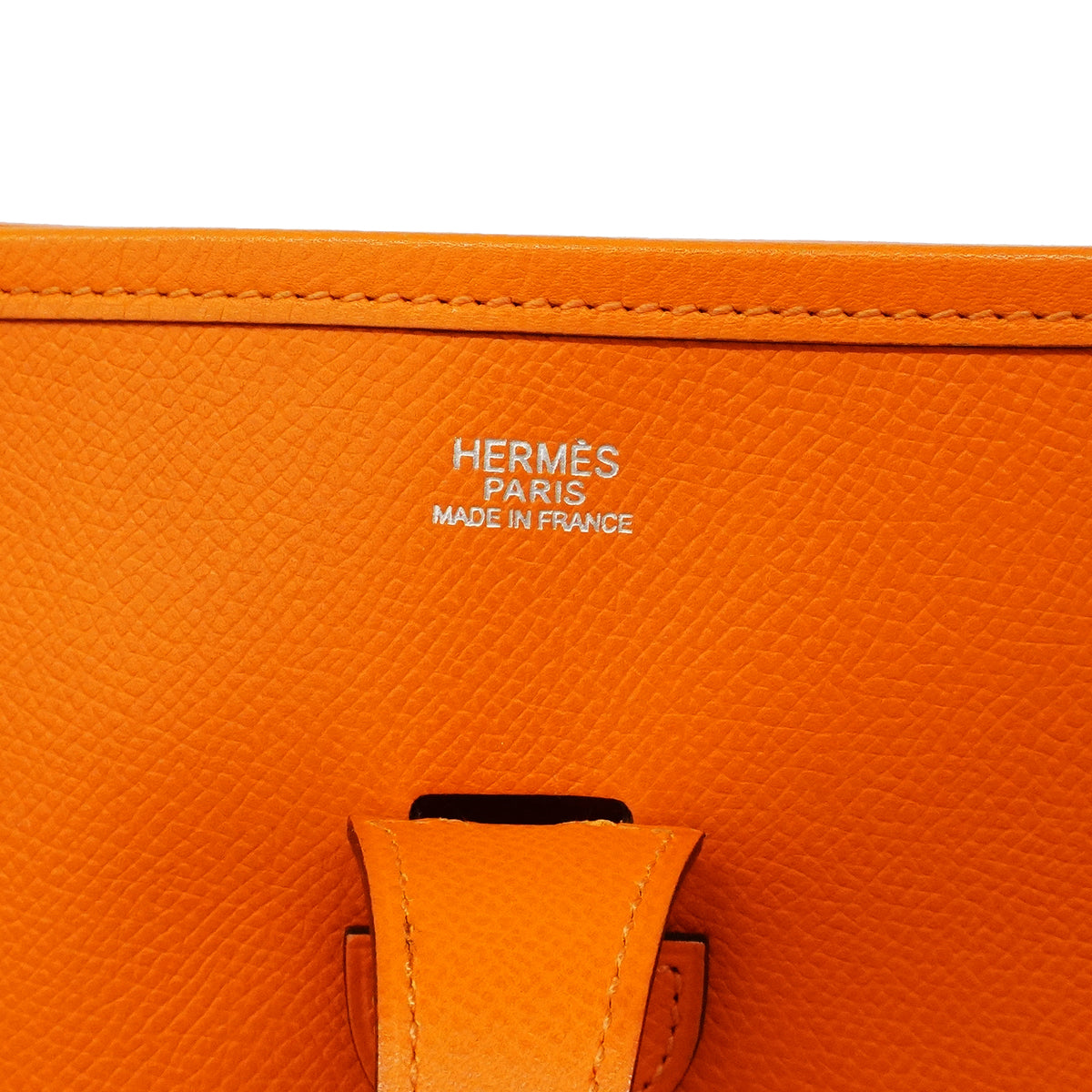 【6gc2894】エルメス ショルダーバッグ エヴリン1PM ヴォーエプソン オレンジ シルバー金具 □I刻印【中古】レディース