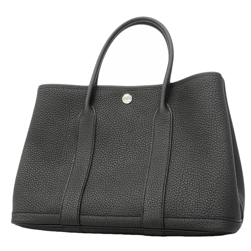【6gc2896】エルメス トートバッグ ガーデンパーティTPM ネゴンダ ブラック シルバー金具 G刻印【中古】レディース