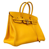 【6gc2897】エルメス ハンドバッグ バーキン35 クシュベル ジョーヌ ゴールド金具 □D刻印【中古】レディース