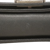 【6gc2901】シャネル ショルダーバッグ ボーイシャネル チェーンショルダー キャビアスキン ブラック シルバー金具【中古】レディース