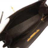 【6gc2903】エルメス ハンドバッグ ケリー28 ボックスカーフ エベーヌ ゴールド金具 □D刻印 2wayバッグ【中古】レディース