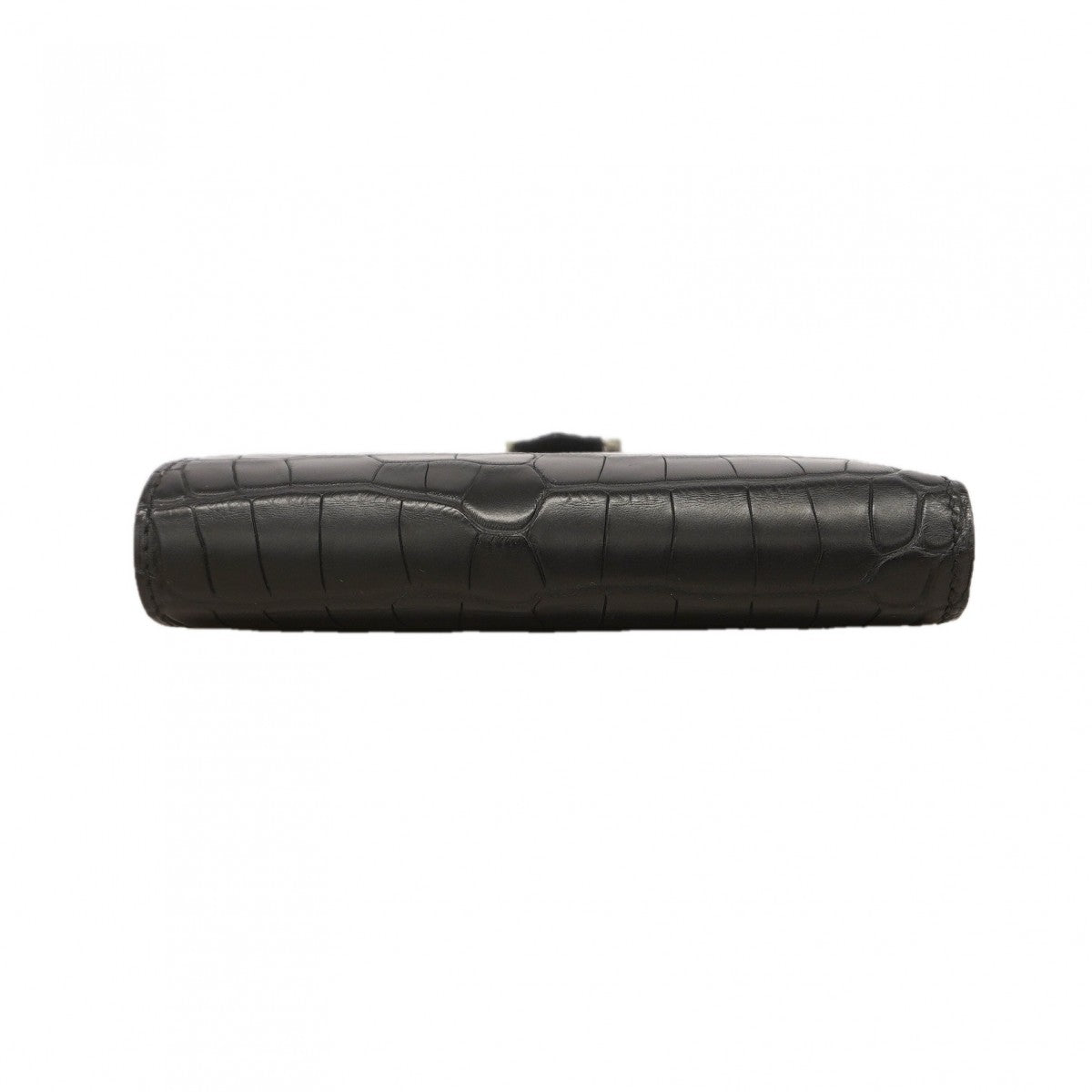【6gc2905】エルメス 財布 ベアンコンパクト アリゲーターマット ブラック シルバー金具 K刻印【中古】メンズ レディース ユニセックス