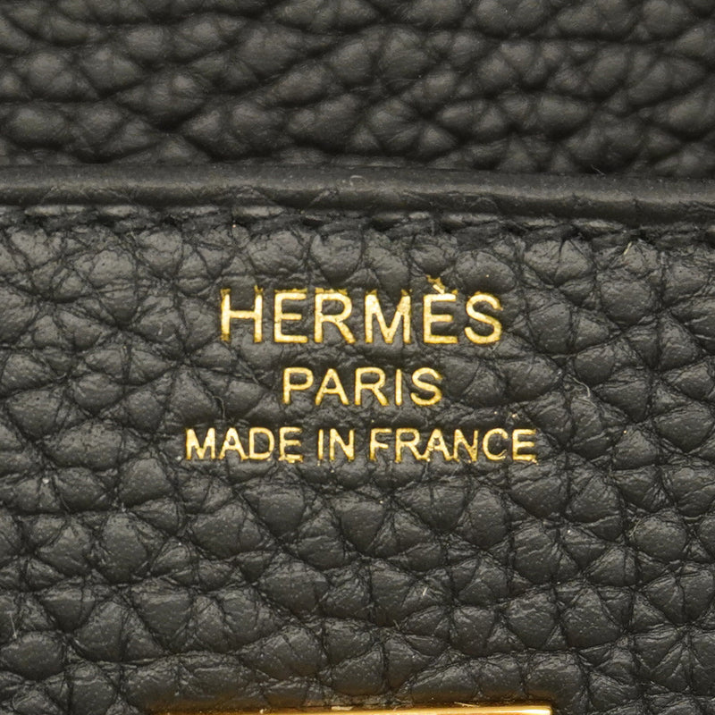 【6gc2913-g】エルメス ハンドバッグ バーキン25 トゴ ブラック ゴールド金具 K刻印【中古】レディース