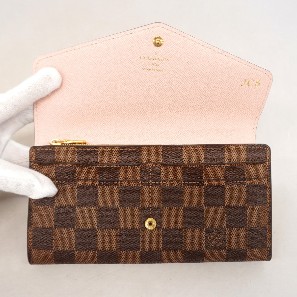 【6gc2953】ルイヴィトン 長財布 ダミエ ポルトフォイユサラ N60114 ローズバレリーヌ【中古】レディース