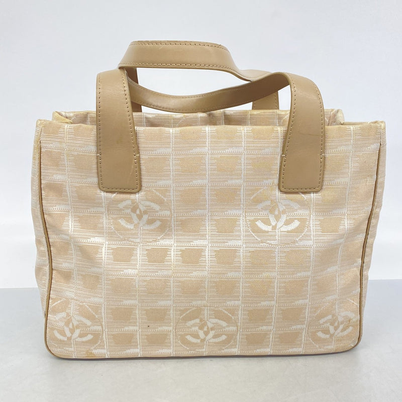 【6gc2986】シャネル トートバッグ ニュートラベル ナイロン ベージュ ゴールド金具【中古】レディース
