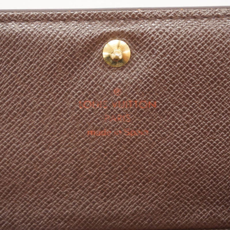 【6gc2995】ルイヴィトン 財布 ダミエ ポルトフォイユトレゾール N61736 エベヌ【中古】レディース
