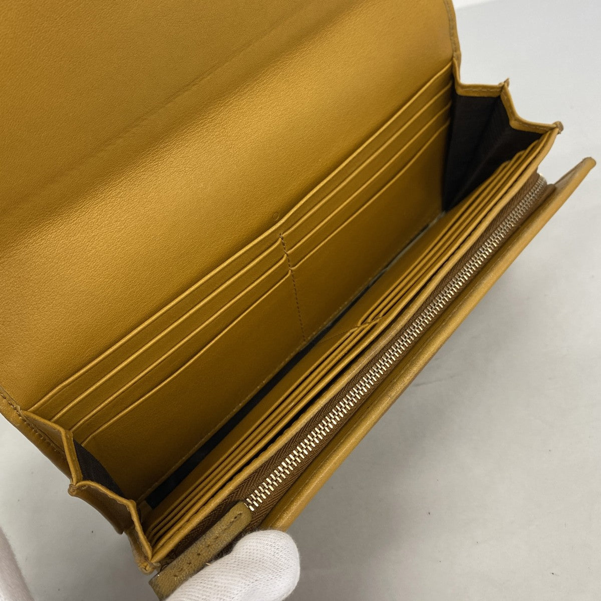 【6gc2999】グッチ 長財布 GGキャンバス 2824 31 1147 キャンバス ライトブラウン ゴールド金具【中古】レディース