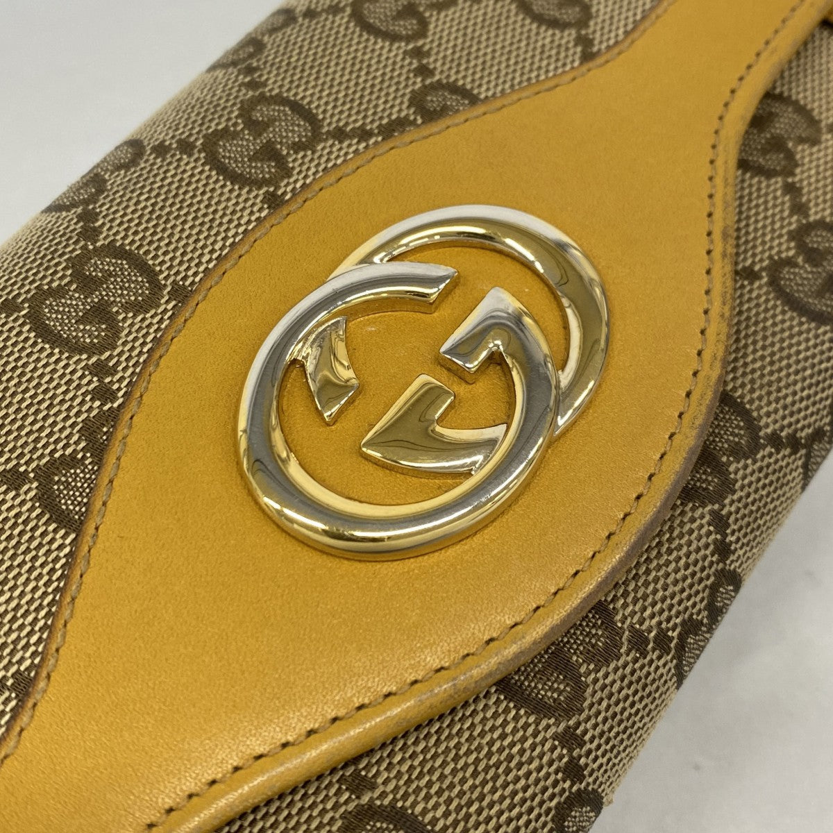 【6gc2999】グッチ 長財布 GGキャンバス 2824 31 1147 キャンバス ライトブラウン ゴールド金具【中古】レディース