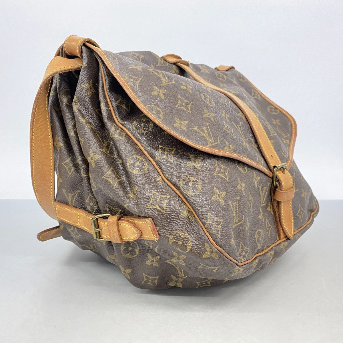 【6gc3021】ルイヴィトン ショルダーバッグ モノグラム ソミュール35 M42254 ブラウン【中古】レディース
