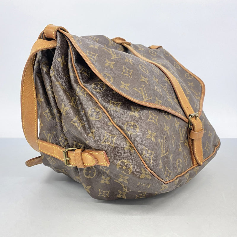 【6gc3021】ルイヴィトン ショルダーバッグ モノグラム ソミュール35 M42254 ブラウン【中古】レディース
