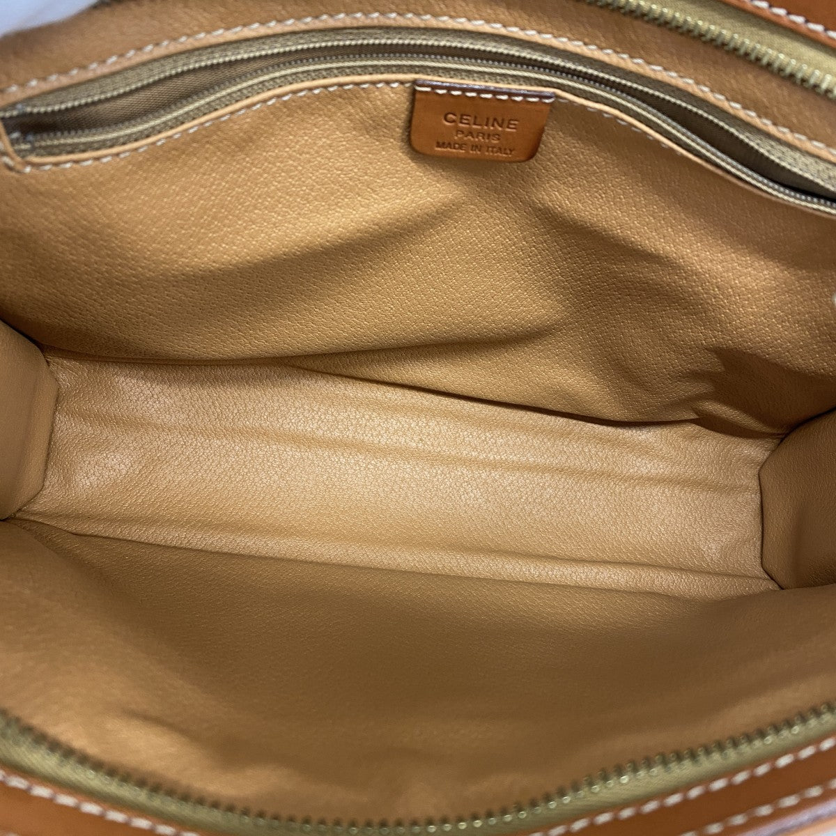 【6gc3028】セリーヌ クラッチバッグ マカダム PVC ブラウン ゴールド金具【中古】レディース