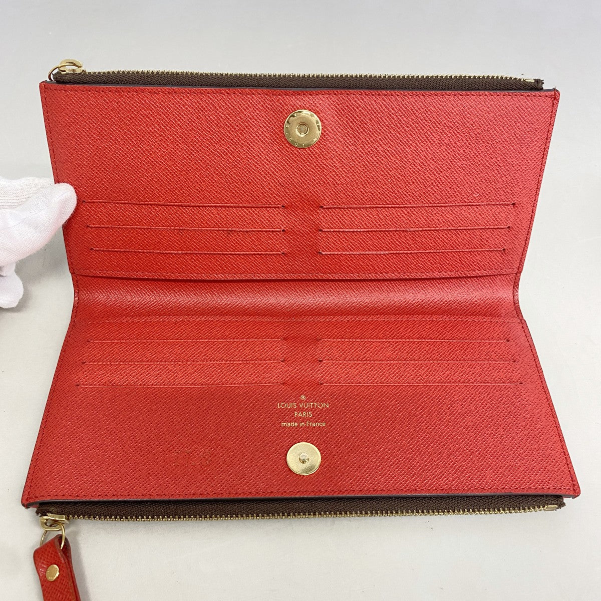 【6gc3035】ルイヴィトン 長財布 モノグラム ポルトフォイユアデル M61287 コクリコ【中古】レディース
