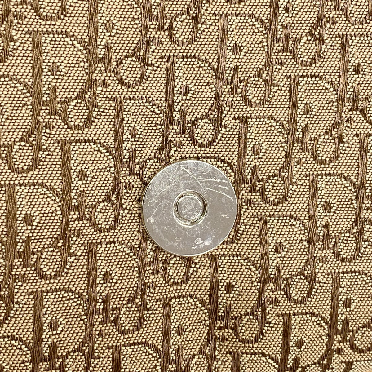 【6gc3038】クリスチャンディオール ショルダーバッグ トロッター ナイロンキャンバス ブラウン シルバー金具【中古】レディース