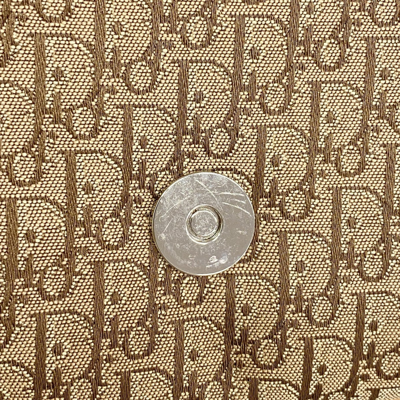 【6gc3038】クリスチャンディオール ショルダーバッグ トロッター ナイロンキャンバス ブラウン シルバー金具【中古】レディース