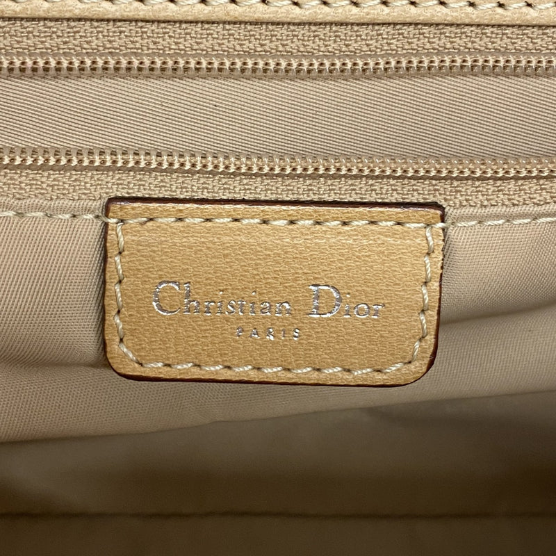 【6gc3038】クリスチャンディオール ショルダーバッグ トロッター ナイロンキャンバス ブラウン シルバー金具【中古】レディース