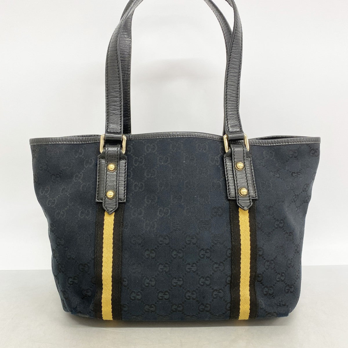 【6gc3039】グッチ トートバッグ GGキャンバス 137396 キャンバス ブラック ゴールド金具【中古】レディース