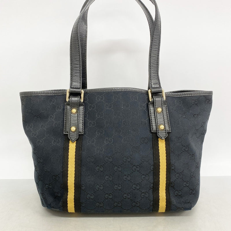 【6gc3039】グッチ トートバッグ GGキャンバス 137396 キャンバス ブラック ゴールド金具【中古】レディース