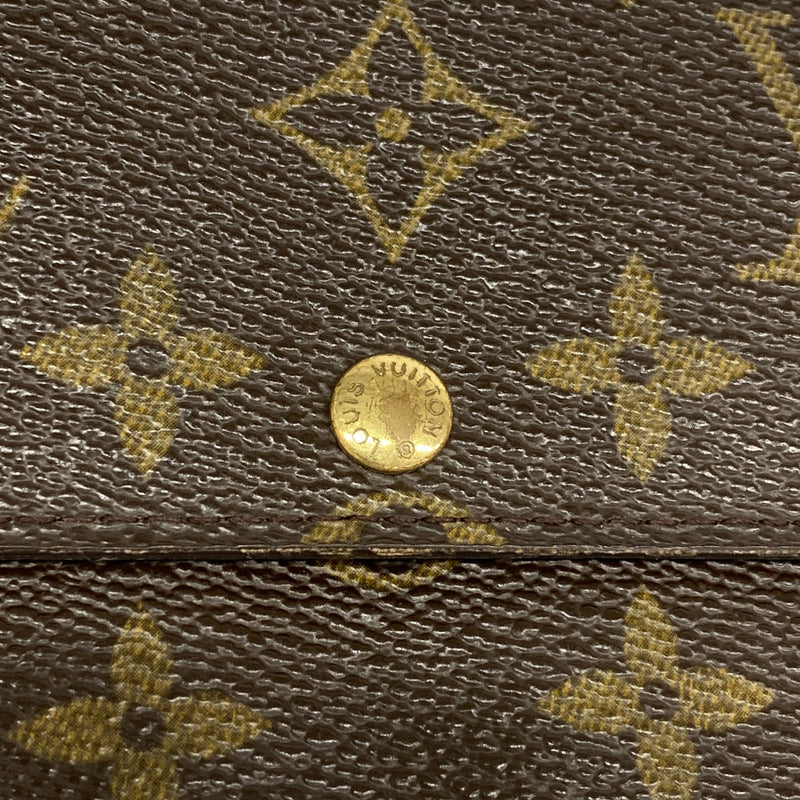 【6gc3045】ルイヴィトン 長財布 モノグラム ポシェットポルトモネクレディ M61725 ブラウン【中古】レディース