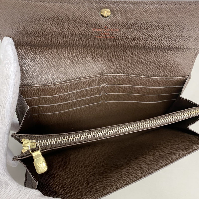 【6gc3046】ルイヴィトン 長財布 ダミエ ポルトフォイユサラ N61734 エベヌ【中古】レディース