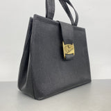 【6gc3064】サルヴァトーレフェラガモ ハンドバッグ ヴァラ レザー ブラック ゴールド金具【中古】レディース