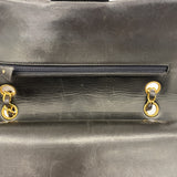 【6gc3065】シャネル ショルダーバッグ マトラッセ Wフラップ Wチェーン ラムスキン ブラック ゴールド金具【中古】レディース