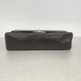 【6gc3065】シャネル ショルダーバッグ マトラッセ Wフラップ Wチェーン ラムスキン ブラック ゴールド金具【中古】レディース