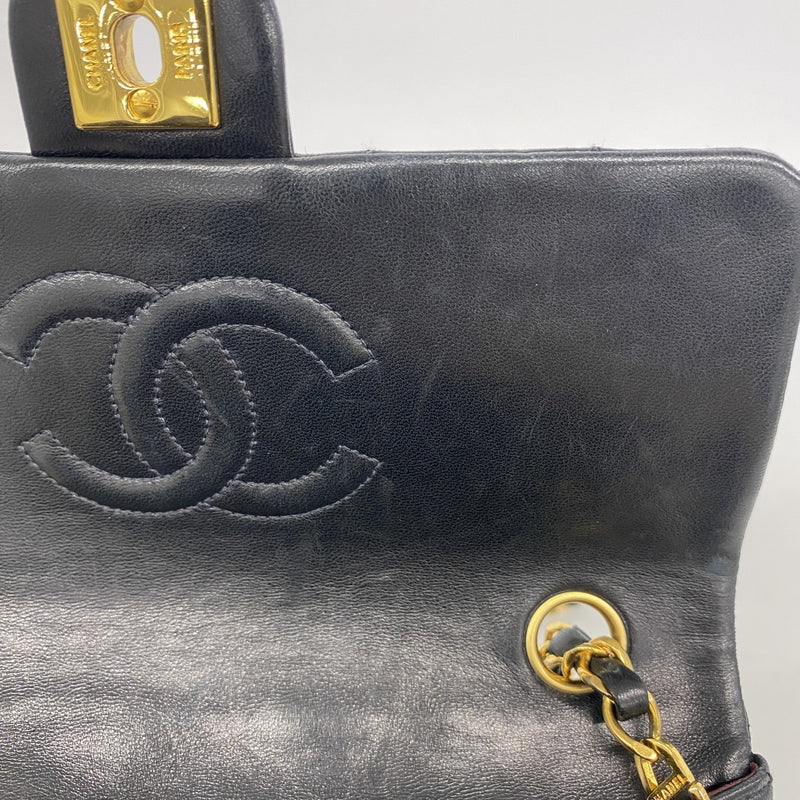 【6gc3076-k】シャネル ショルダーバッグ マトラッセ チェーンショルダー ラムスキン ブラック ゴールド金具【中古】レディース