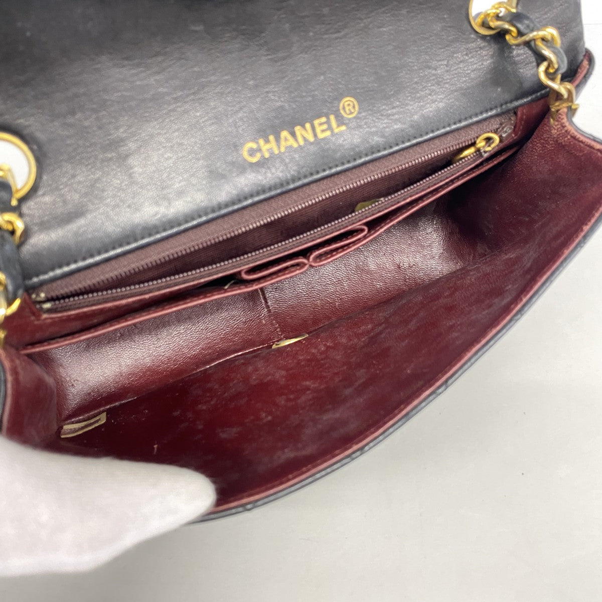 【6gc3077-k】シャネル ショルダーバッグ マトラッセ チェーンショルダー ラムスキン ブラック ゴールド金具【中古】レディース