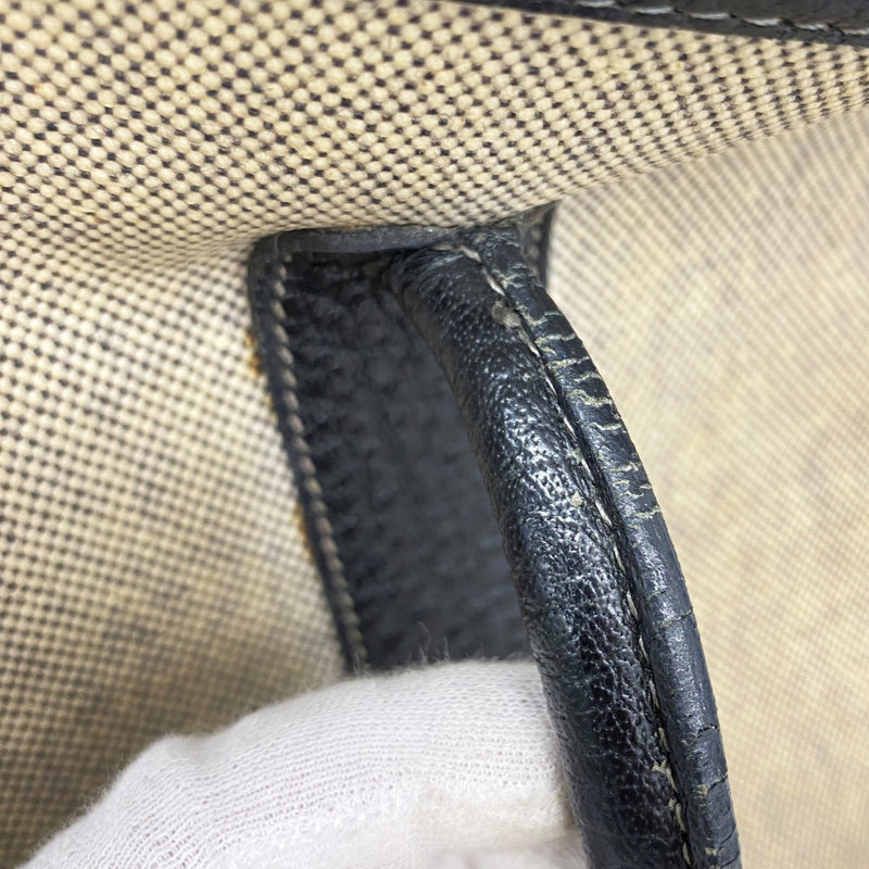 【6gc3085-h】エルメス トートバッグ ガーデンパーティPM トワルアッシュ ブラック シルバー金具 □F刻印【中古】レディース