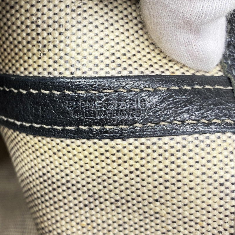 【6gc3085-h】エルメス トートバッグ ガーデンパーティPM トワルアッシュ ブラック シルバー金具 □F刻印【中古】レディース