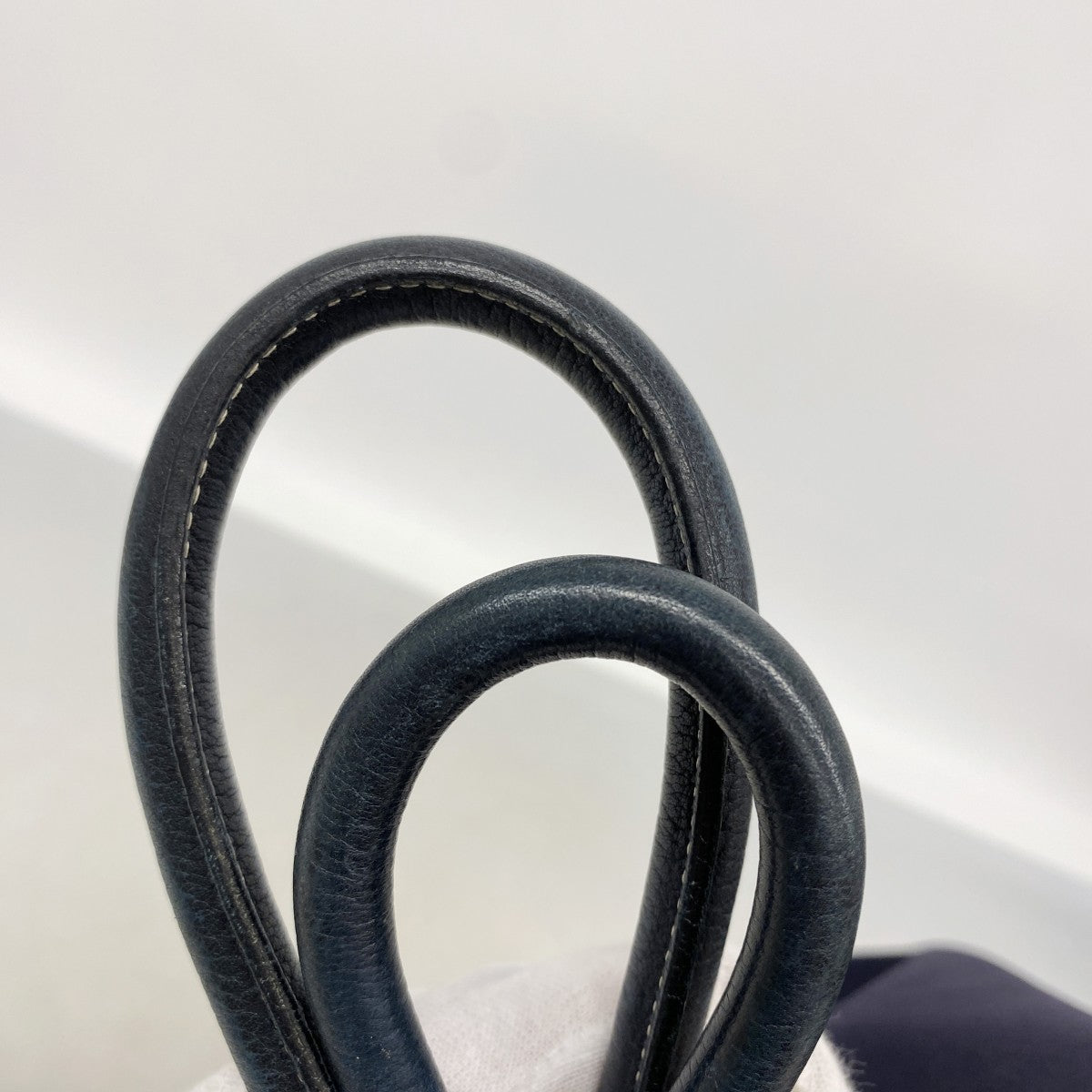 【6gc3086-h】エルメス トートバッグ ガーデンパーティPM トワルアッシュ ネイビー シルバー金具 □I刻印【中古】レディース