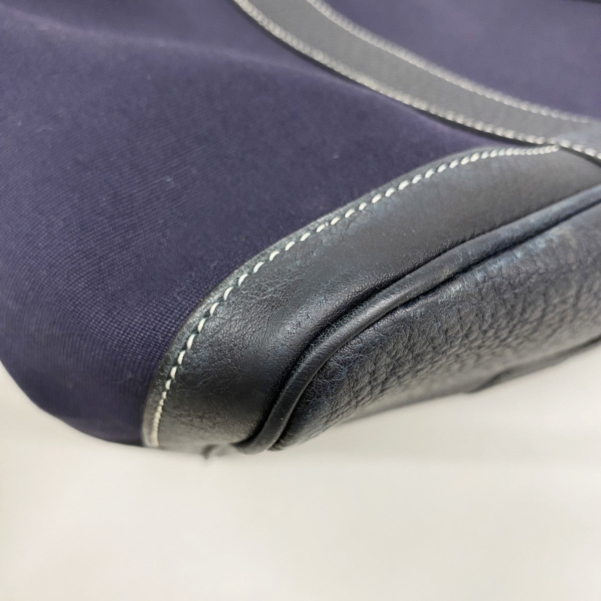 【6gc3086-h】エルメス トートバッグ ガーデンパーティPM トワルアッシュ ネイビー シルバー金具 □I刻印【中古】レディース