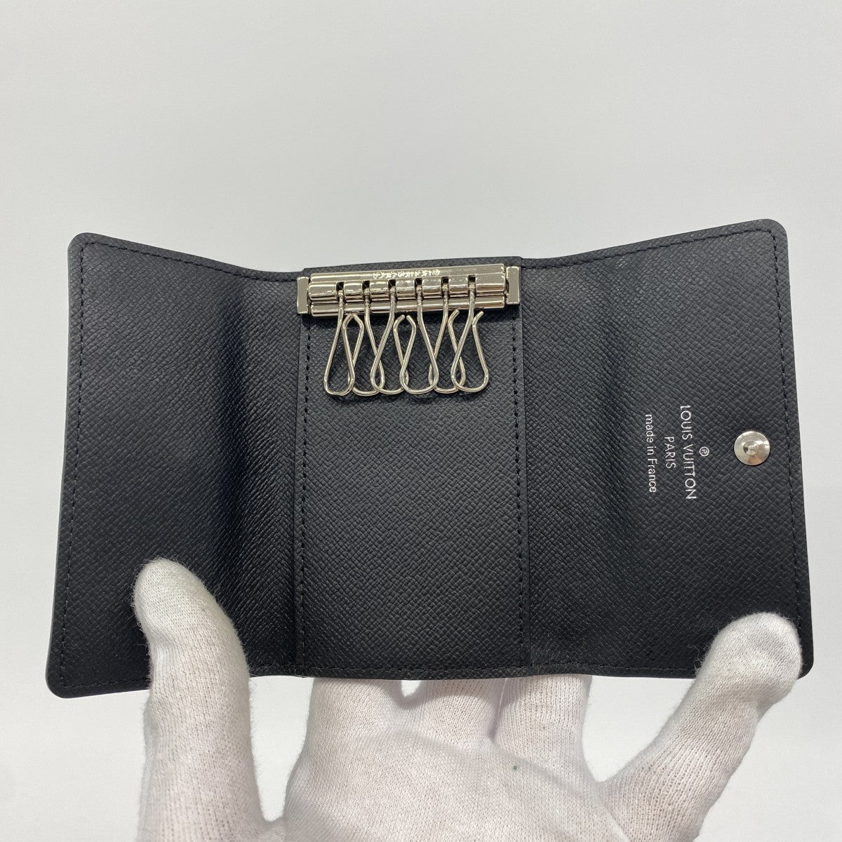 【6gc3090-k】ルイヴィトン キーケース ダミエ・グラフィット ミュルティクレ6 N62662 グレー ブラック【中古】メンズ