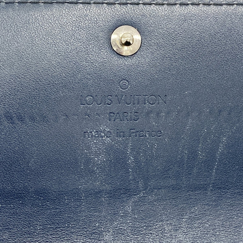 【6gc3093-k】ルイヴィトン 三つ折り長財布 モノグラム・マット ポシェットポルトモネクレディ M65175 ブルー【中古】レディース