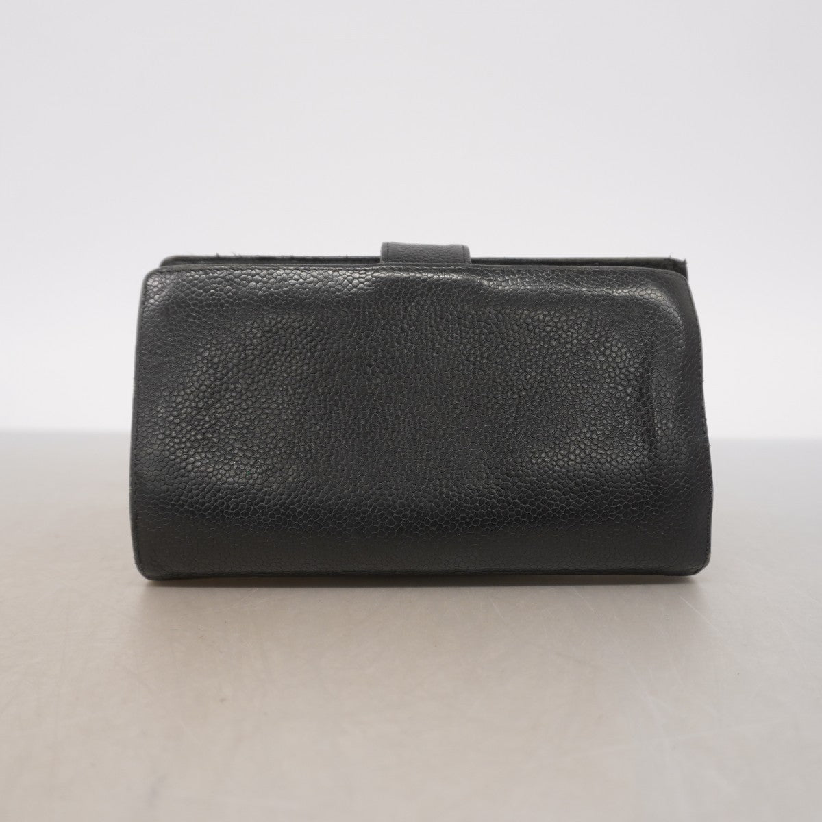 【6gc3101-k】シャネル 長財布 キャビアスキン ブラック ゴールド金具【中古】レディース