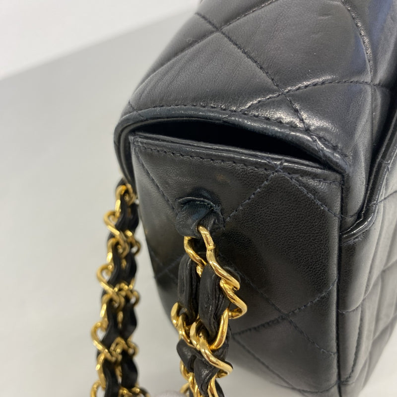 【6gc3130-k】シャネル ハンドバッグ マトラッセ チェーンショルダー ラムスキン ブラック ゴールド金具【中古】レディース