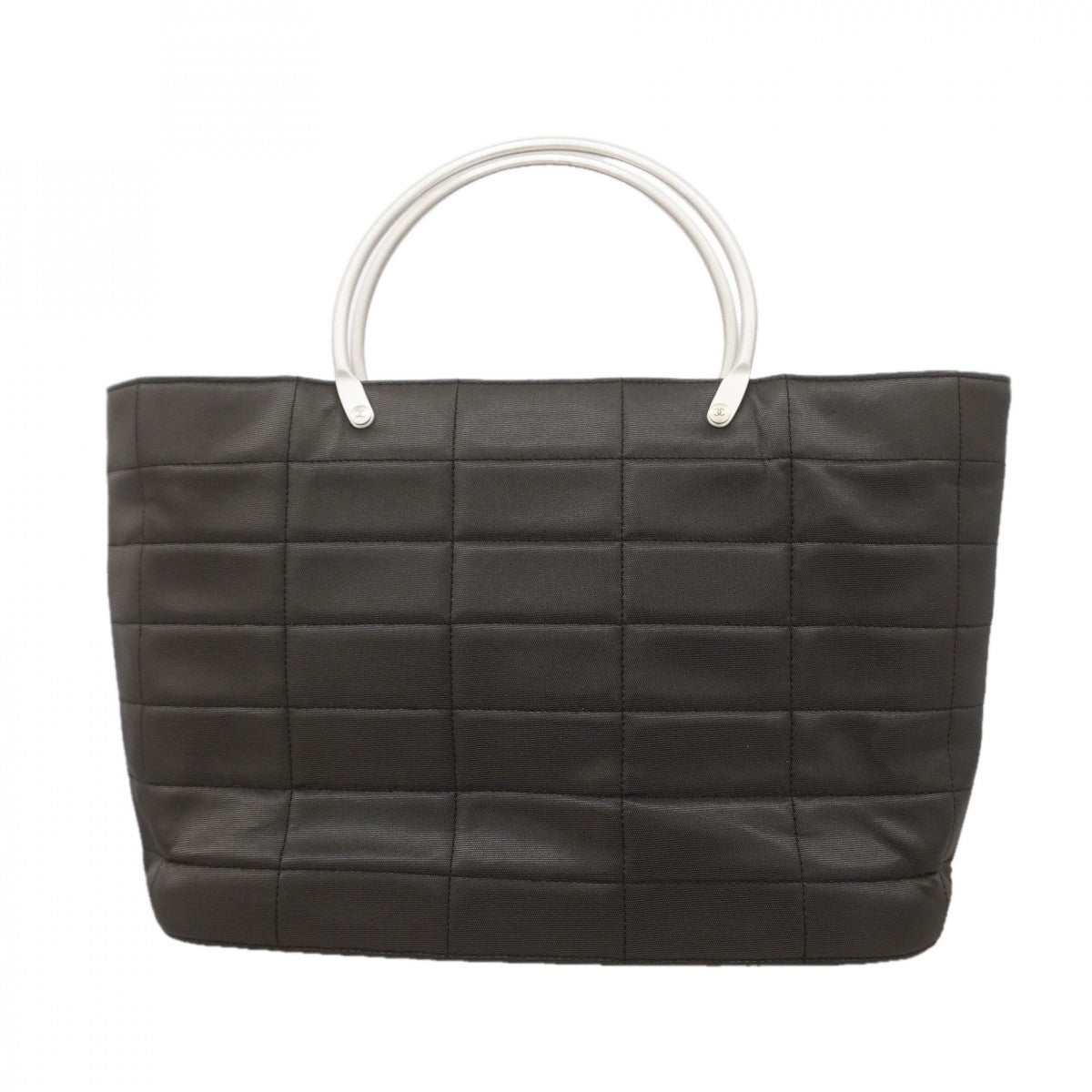 【6gc3141-k】シャネル ハンドバッグ チョコバー ナイロン ブラック シルバー金具【中古】レディース