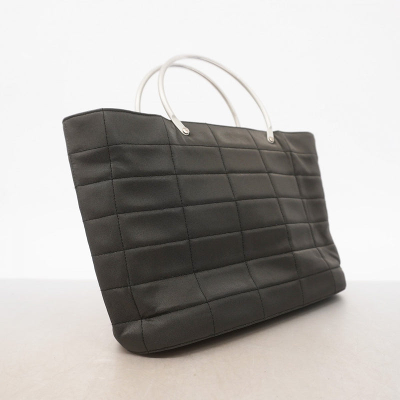 【6gc3141-k】シャネル ハンドバッグ チョコバー ナイロン ブラック シルバー金具【中古】レディース