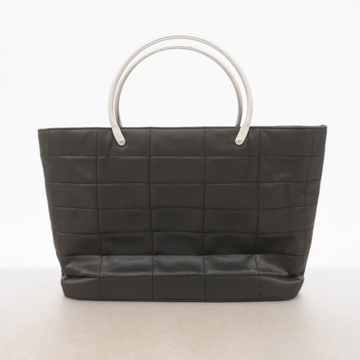 【6gc3141-k】シャネル ハンドバッグ チョコバー ナイロン ブラック シルバー金具【中古】レディース