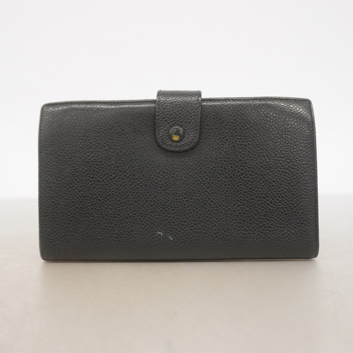 【6gc3143-k】シャネル 長財布 キャビアスキン ブラック ゴールド金具【中古】レディース