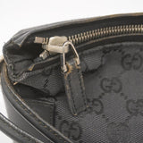 【6gc3145-k】グッチ ショルダーバッグ GGキャンバス 001 3766 キャンバス ブラック シルバー金具【中古】レディース