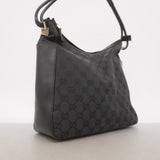 【6gc3145-k】グッチ ショルダーバッグ GGキャンバス 001 3766 キャンバス ブラック シルバー金具【中古】レディース