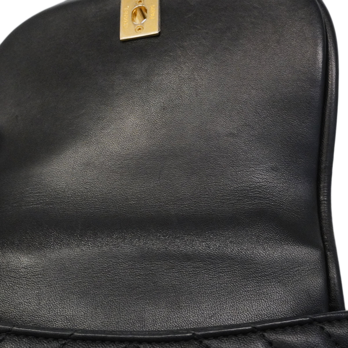 【6gc3154】シャネル ハンドバッグ Vステッチ チェーンショルダー ラムスキン ブラック シャンパンゴールド金具 2wayバッグ【中古】レディース