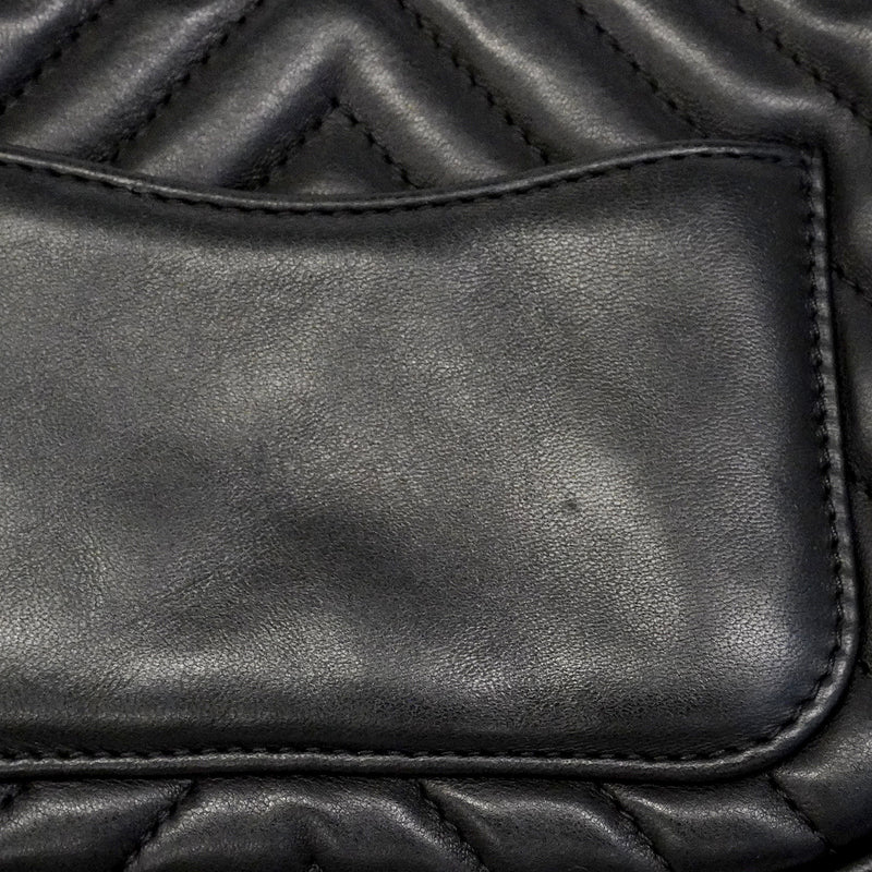 【6gc3154】シャネル ハンドバッグ Vステッチ チェーンショルダー ラムスキン ブラック シャンパンゴールド金具 2wayバッグ【中古】レディース