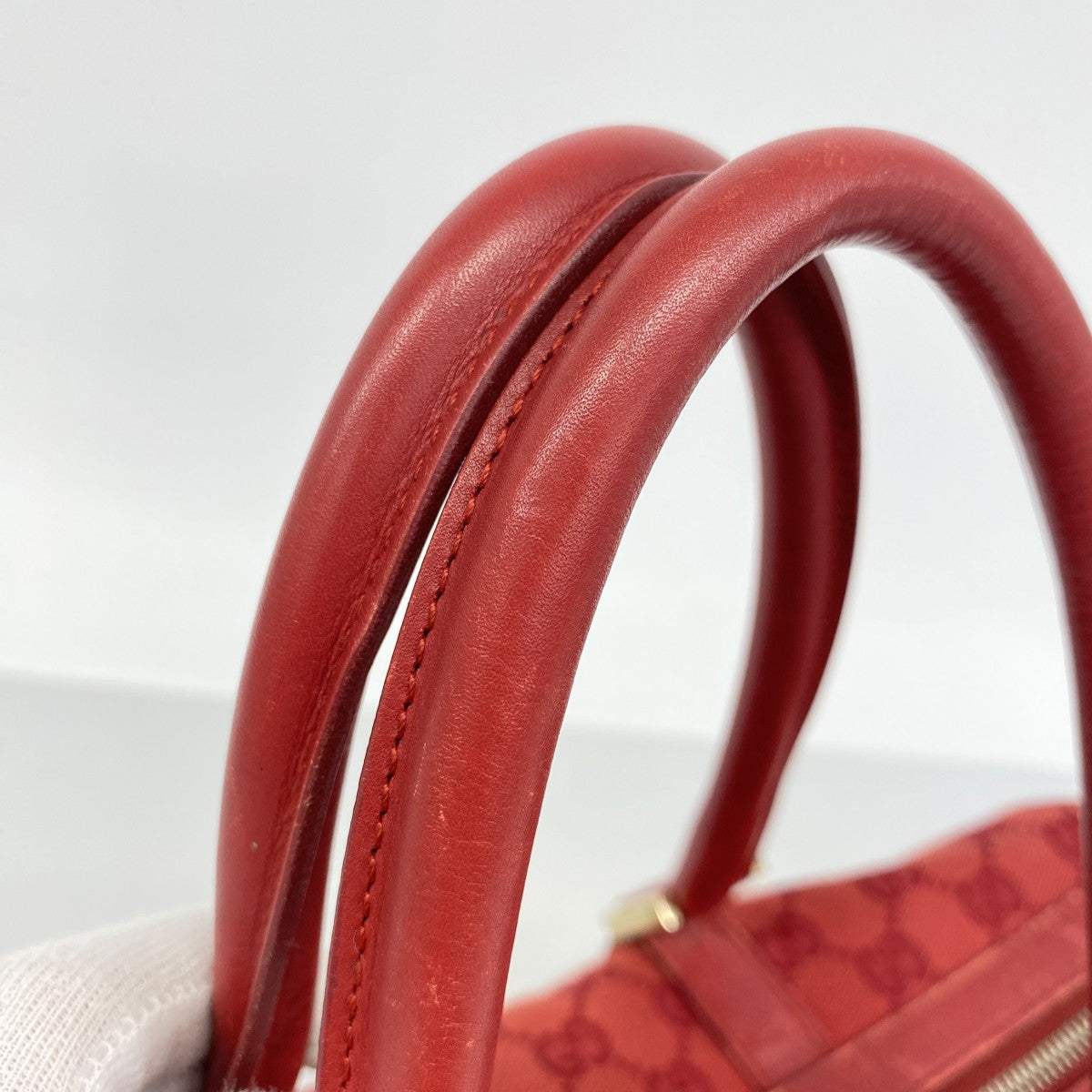 【6gc3156】グッチ ハンドバッグ GGキャンバス 000 0846 キャンバス レッド ゴールド金具【中古】レディース