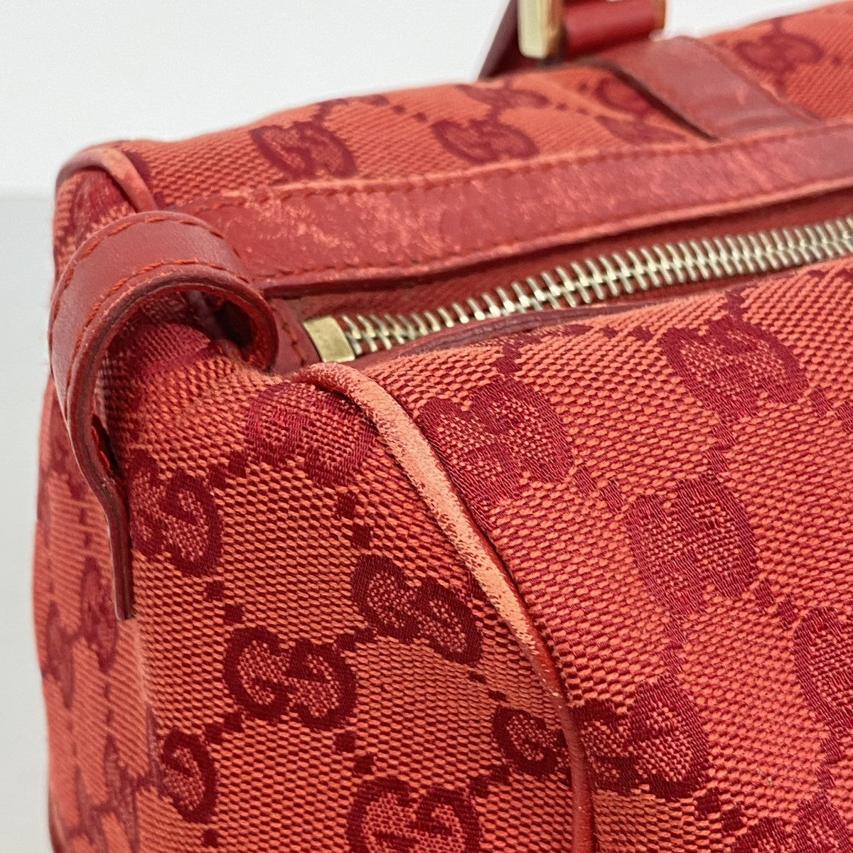 【6gc3156】グッチ ハンドバッグ GGキャンバス 000 0846 キャンバス レッド ゴールド金具【中古】レディース