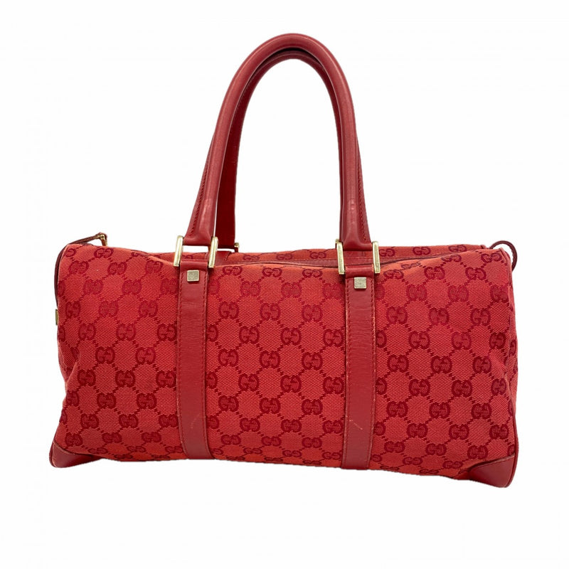【6gc3156】グッチ ハンドバッグ GGキャンバス 000 0846 キャンバス レッド ゴールド金具【中古】レディース