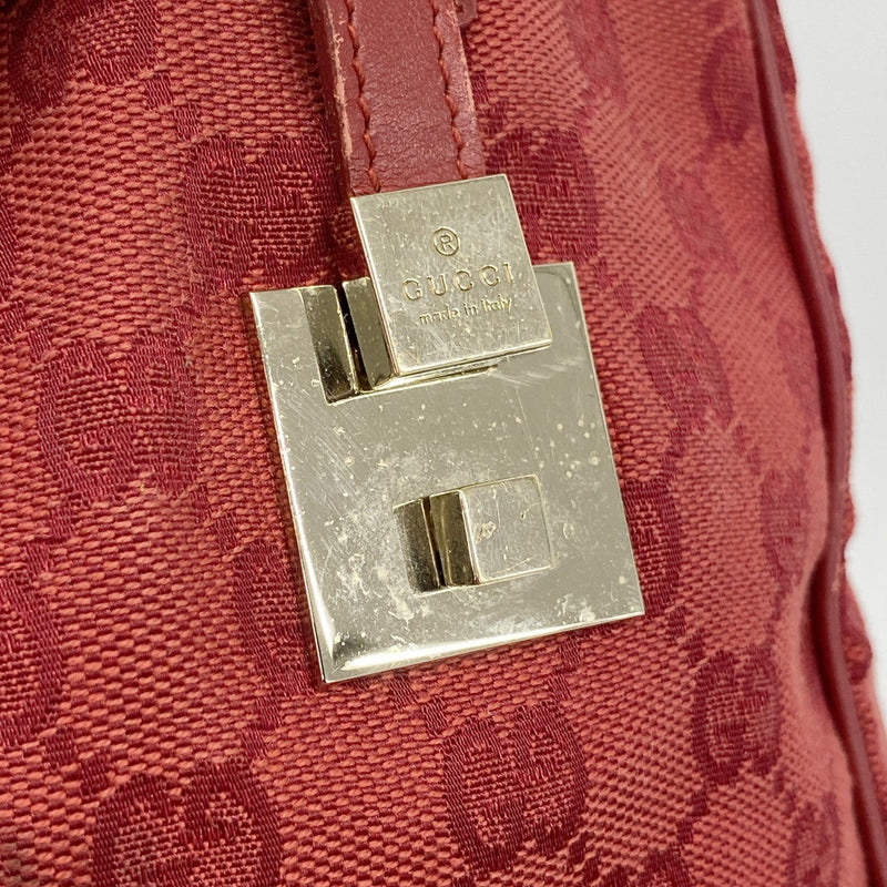 【6gc3156】グッチ ハンドバッグ GGキャンバス 000 0846 キャンバス レッド ゴールド金具【中古】レディース