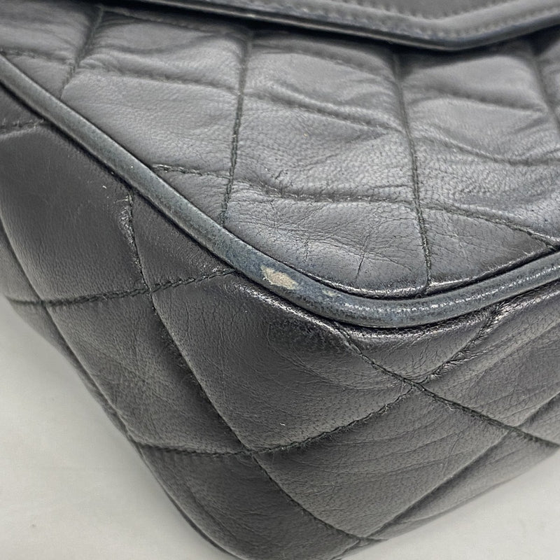 【6gc3157】シャネル ショルダーバッグ マトラッセ フリンジ付きチェーンショルダー ラムスキン ブラック ゴールド金具【中古】レディース